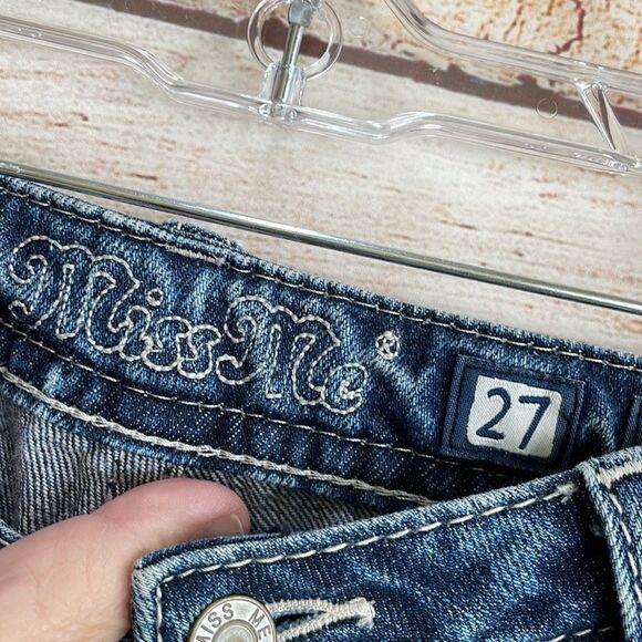 MISS ME AZTEC EMBROIDERED ANKLE JEANS - Picture 4 of 14